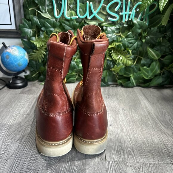 Carolina AMP MX 8” Brown Red Work Boots Round Soft Toe Shoes Men Size 12 M main image 7